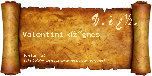 Valentini Ágnes névjegykártya