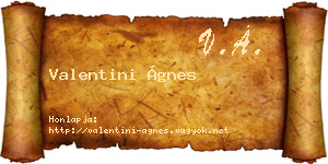 Valentini Ágnes névjegykártya